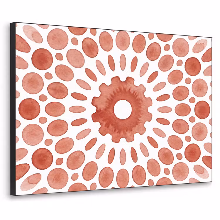 Patroon - Cirkels - Abstract - Modern - Rood Textielframe zwart klein -3d