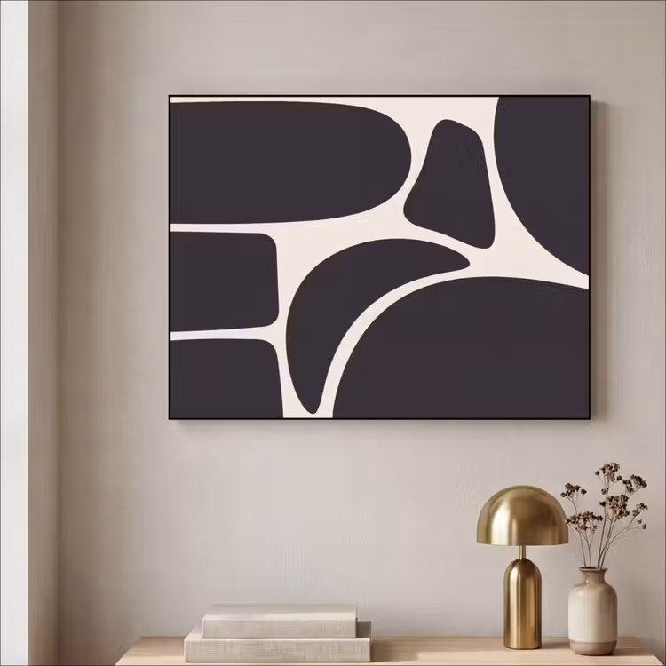 Art Frame - Pattern - Organic - Black - Patroon - Organisch - Zwart Textielframe zwart klein