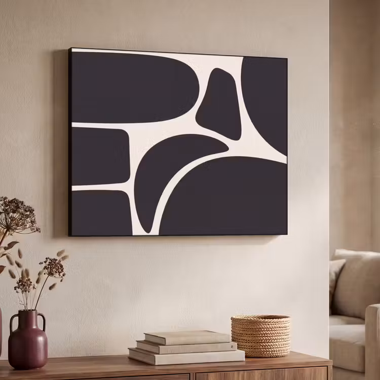 Art Frame - Pattern - Organic - Black - Patroon - Organisch - Zwart Textielframe zwart klein