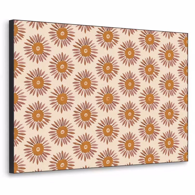 Patroon - Retro - Bruin Textielframe zwart klein 947 -3d