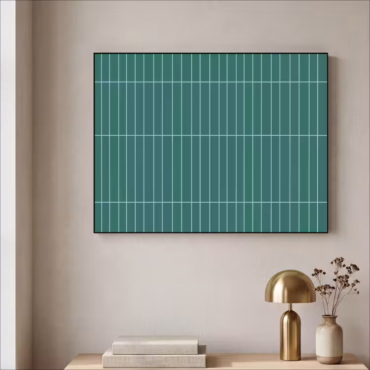 Patroon - Tegel - Saliegroen Textielframe zwart klein 947 -sfeer2