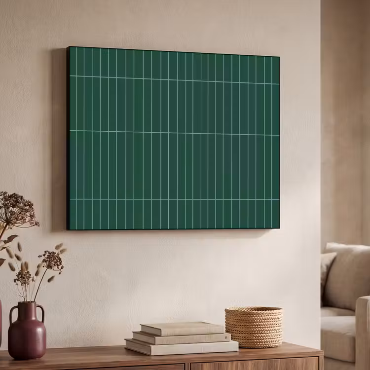 Patroon - Tegels - Donkergroen Textielframe zwart klein 947 -sfeer3