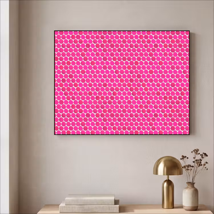 Penny - Mozaïek - Felroze Textielframe zwart klein 947 -sfeer2