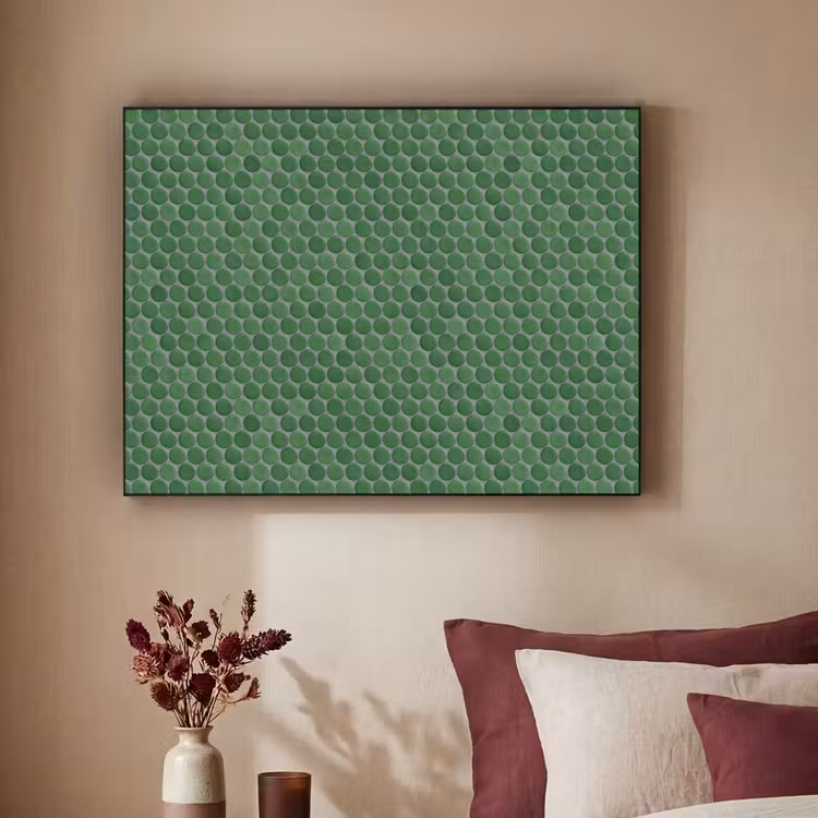 Penny - Mozaïek - Bosgroen - Green Textielframe zwart klein 947 -sfeer1
