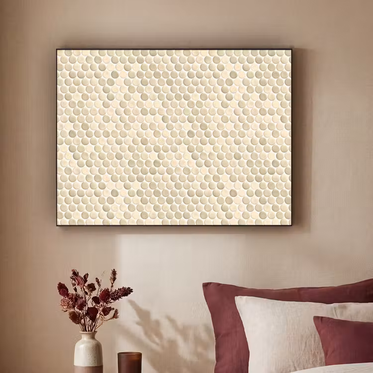 Penny - Mozaïek - Zand Textielframe zwart klein 947 -sfeer1