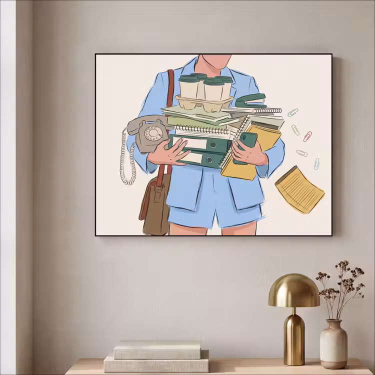 Mens - Kantoorartikelen - Werk - Modern Textielframe zwart klein -sfeer2