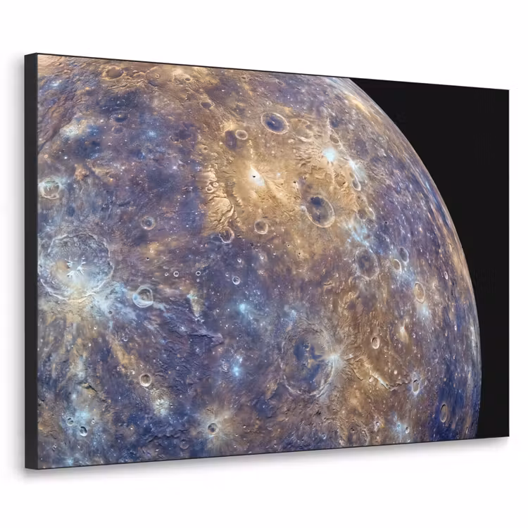 Art Frame - Planet - Craters - Space - Planeet - Kraters - Ruimte Textielframe zwart klein