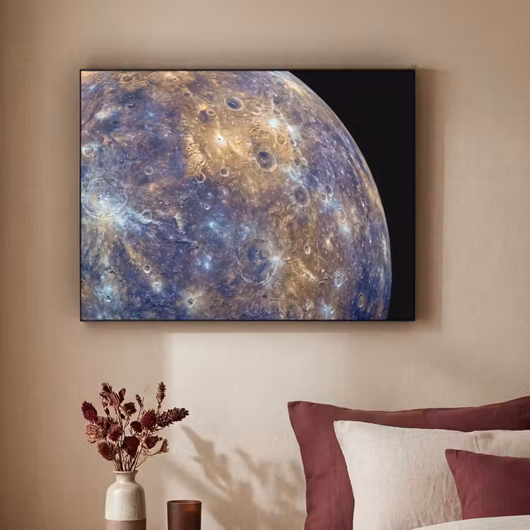 Art Frame - Planet - Craters - Space - Planeet - Kraters - Ruimte Textielframe zwart klein