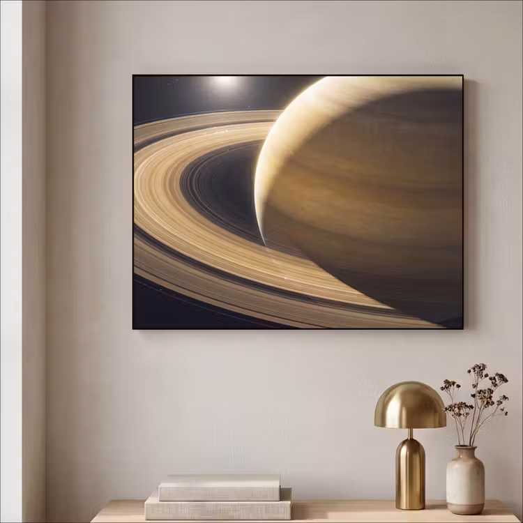 Art Frame - Planet - Rings - Space - Planeet - Ringen - Ruimte Textielframe zwart klein