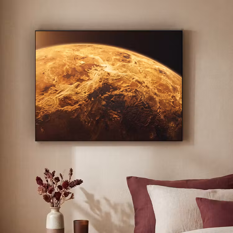 Art Frame - Planet - Space - Orange - Planeet - Ruimte - Oranje Textielframe zwart klein