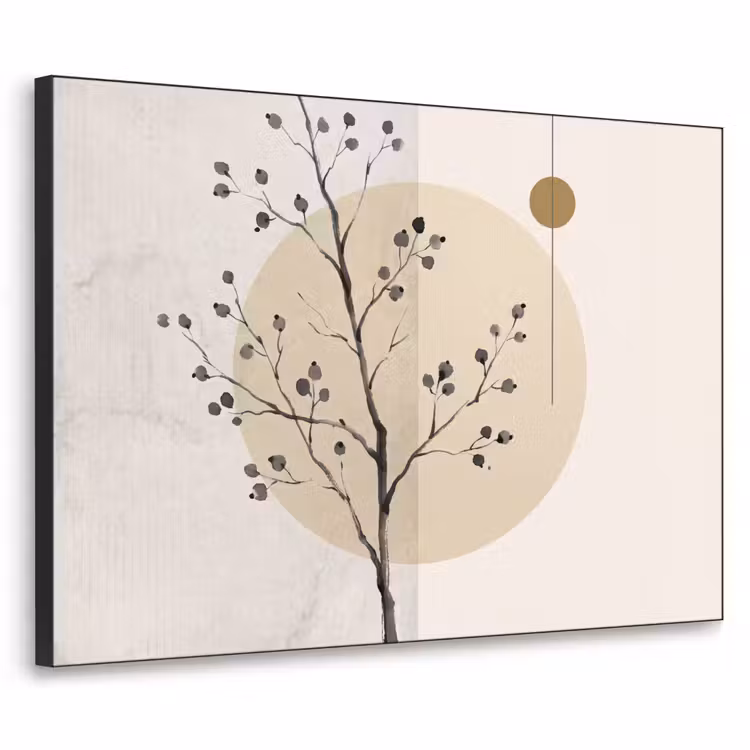 Art Frame - Plant - Abstract - Beige - Plant - Abstract - Beige Textielframe zwart klein