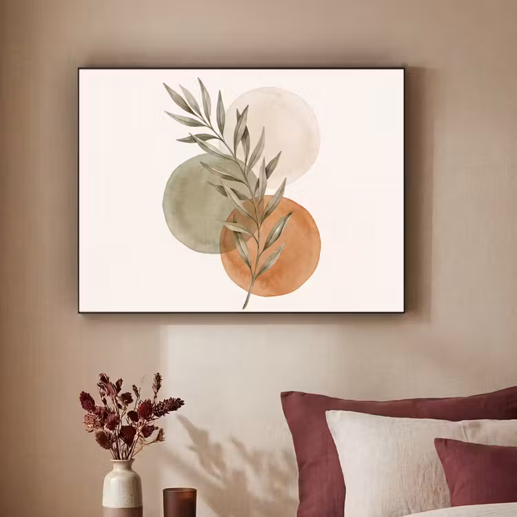 Art Frame - Plant - Circles - Abstract - Plant - Cirkels - Abstract Textielframe zwart klein