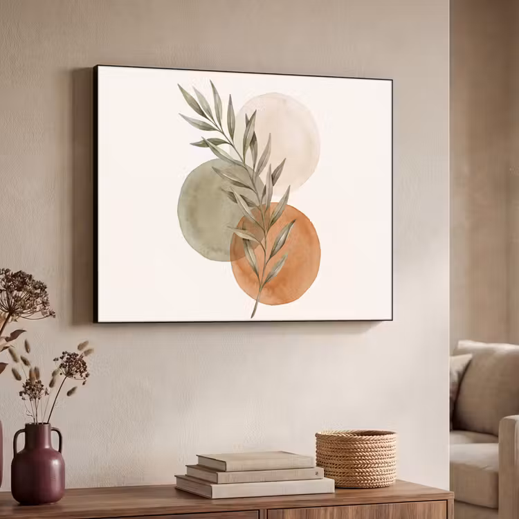 Art Frame - Plant - Circles - Abstract - Plant - Cirkels - Abstract Textielframe zwart klein