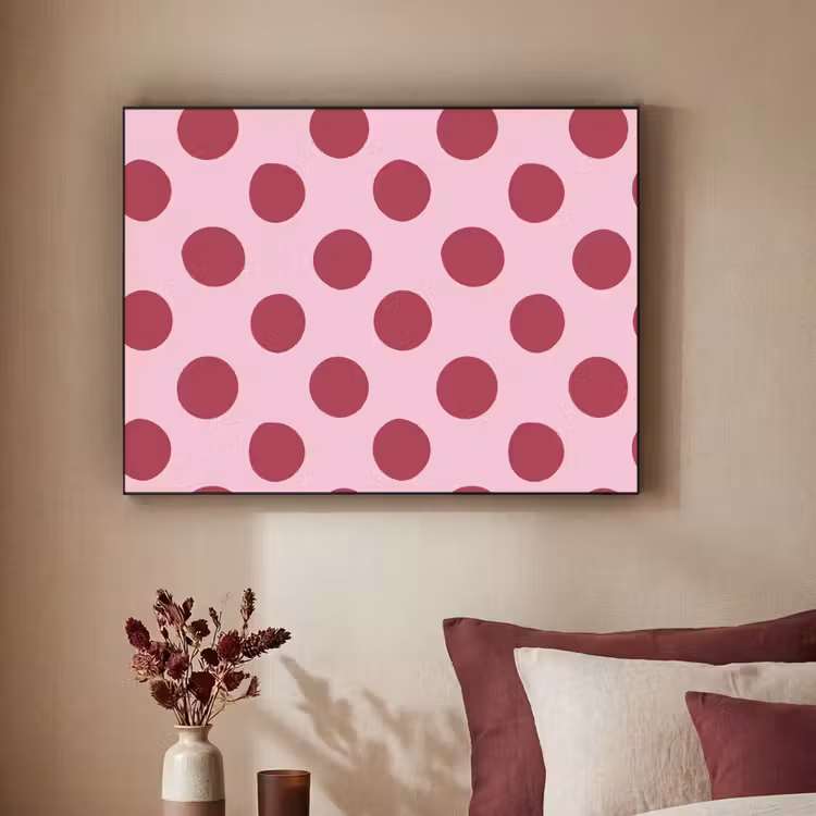 Stippen - Patroon - Bordeaux Textielframe zwart klein 947 -sfeer1
