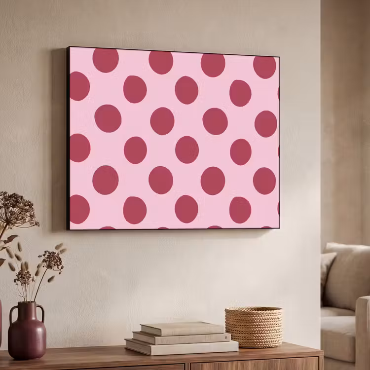 Stippen - Patroon - Bordeaux Textielframe zwart klein 947 -sfeer3