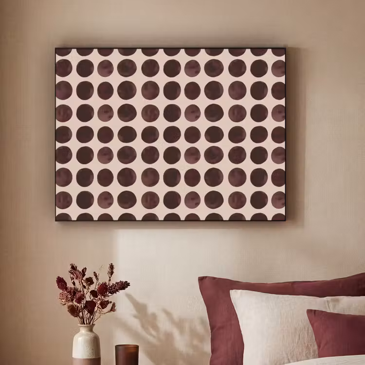 Stippen - Patroon - Bruin Textielframe zwart klein 947 -sfeer1