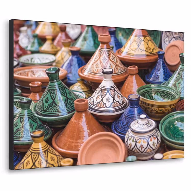 Art Frame - Pottery - Colorful - Pattern - Aardewerk - Kleurrijk - Patroon Textielframe zwart klein