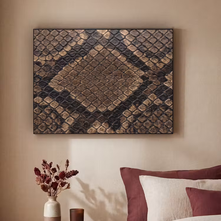 Python - Schubben - Brons Textielframe zwart klein -sfeer1