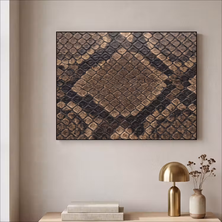 Python - Schubben - Brons Textielframe zwart klein -sfeer2