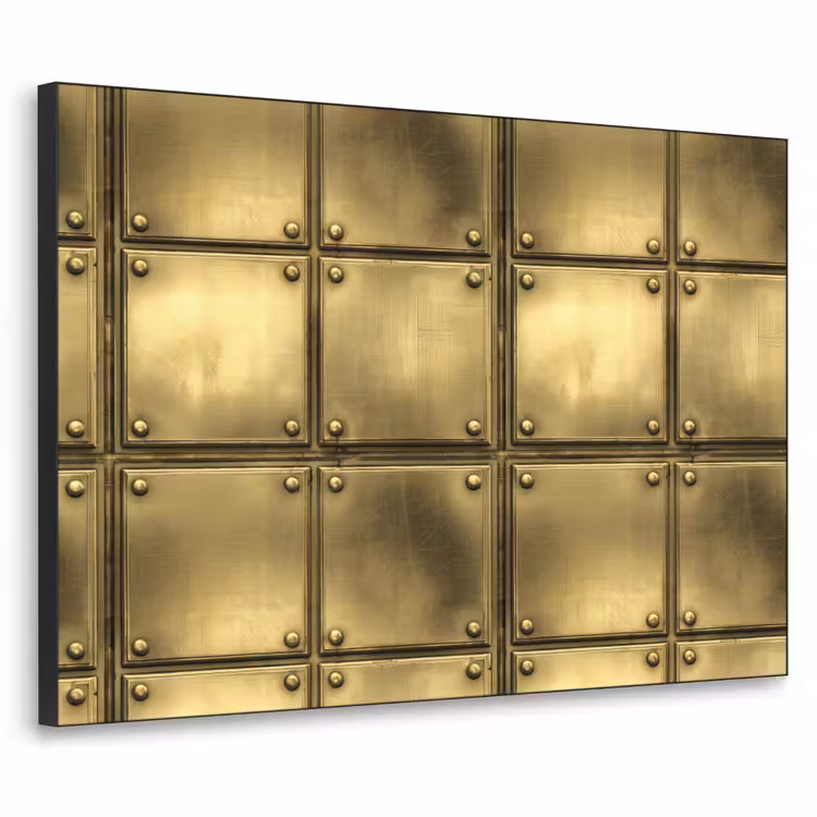 Platen - Industrieel - Stoer - Goud Textielframe zwart klein 947 -3d