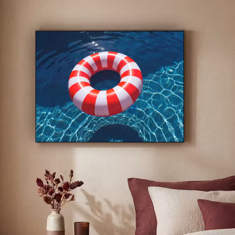 Recreatie - Water - Zomer - Rood - Wit Textielframe zwart klein -sfeer1