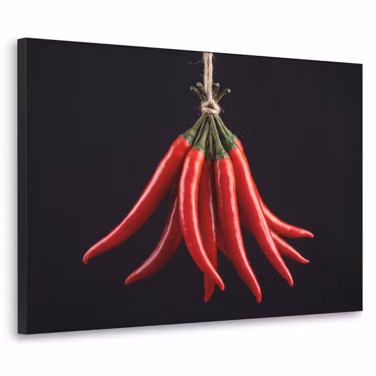 Art Frame - Red Pepper - Food - Rode peper - Eten Textielframe zwart klein