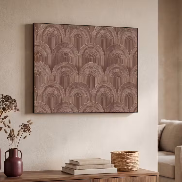 Ritmisch - Effect - Bruin Textielframe zwart klein 947 -sfeer3