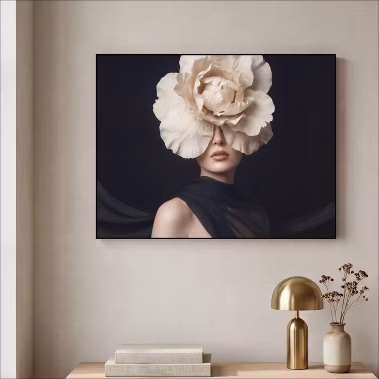 Roos - Tijdloos - Zwart Textielframe zwart klein -sfeer2