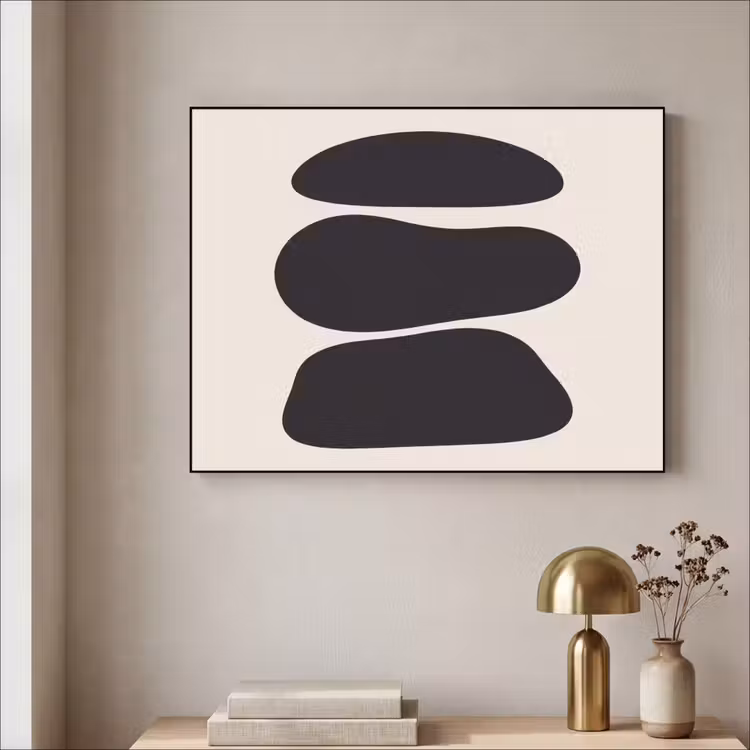Art Frame - Shapes - Organic - Black - Vormen - Organisch - Zwart Textielframe zwart klein