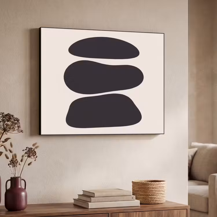 Art Frame - Shapes - Organic - Black - Vormen - Organisch - Zwart Textielframe zwart klein