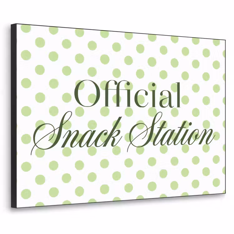 Snack Station - Groen - Stippen Textielframe zwart klein -3d