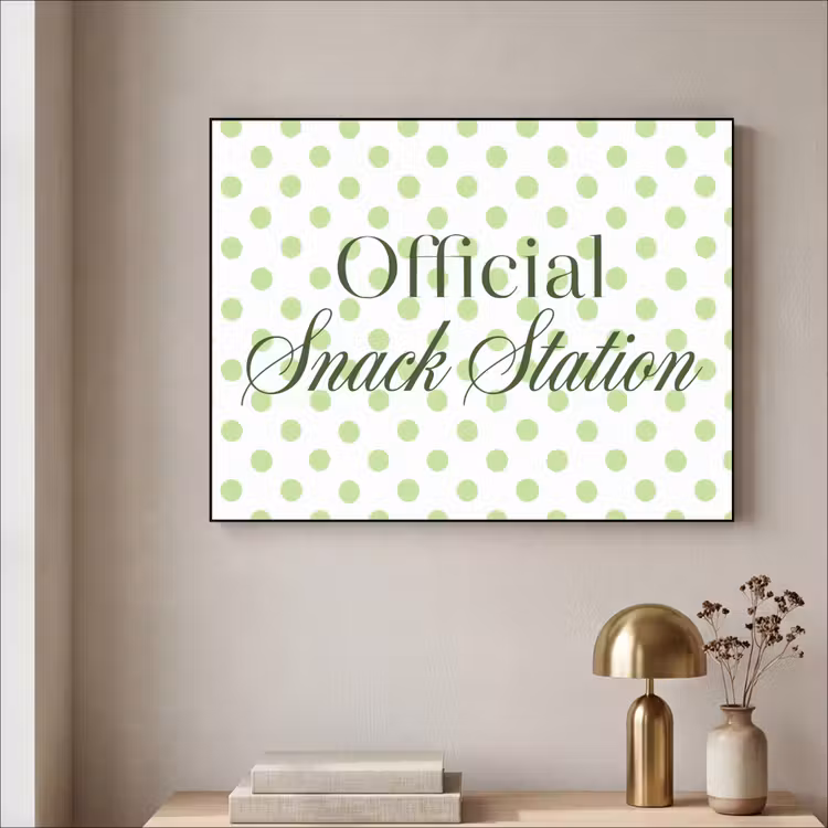 Snack Station - Groen - Stippen Textielframe zwart klein -sfeer2