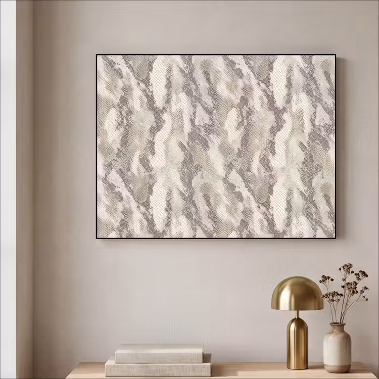 Slang - Patroon - Taupe Textielframe zwart klein 947 -sfeer2