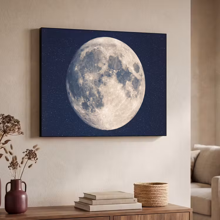 Ruimte - Maan - Kosmos Textielframe zwart klein -sfeer3