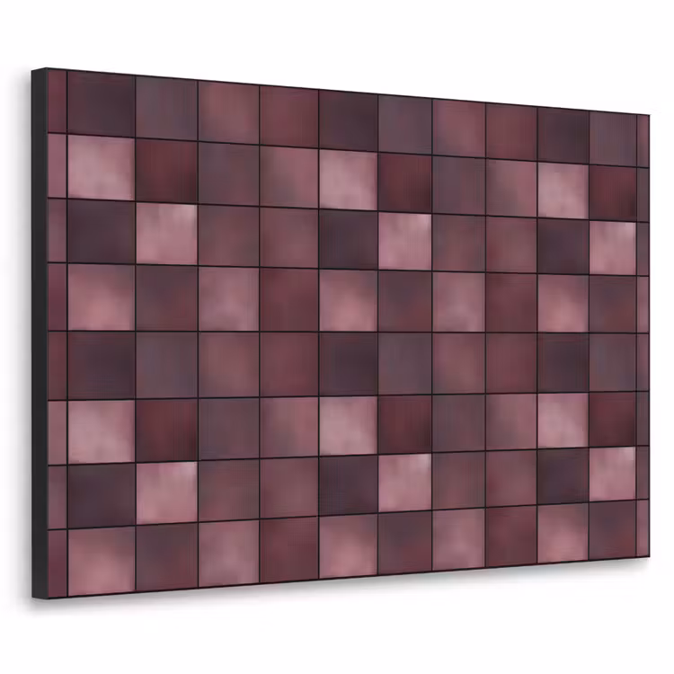 Vierkant - Tegel - Patroon - Paars Textielframe zwart klein 947 -3d