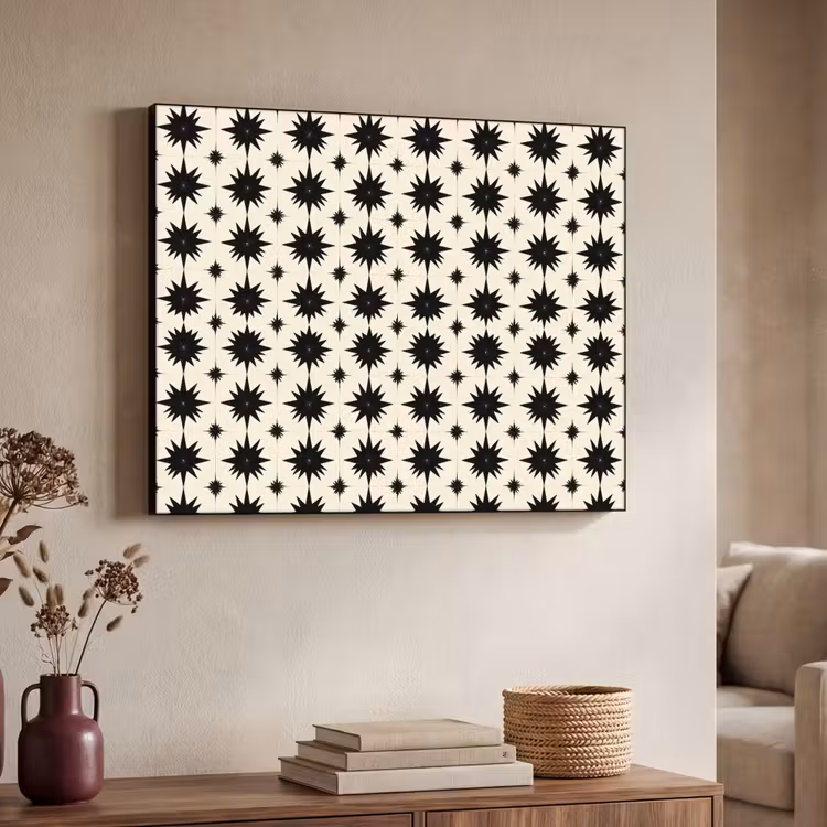 Stervormen - Geometrisch - Zwart Textielframe zwart klein 947 -sfeer3