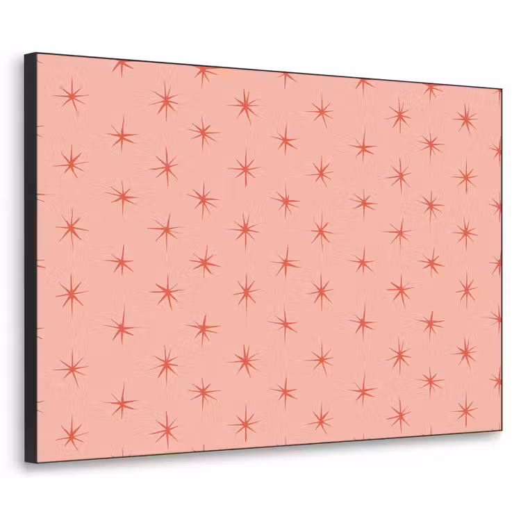 Sterretjes - Patroon - Oranje Textielframe zwart klein 947 -3d
