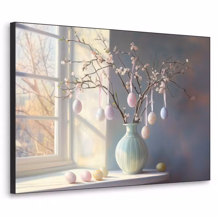 Stilleven - Vaas - Paastak Textielframe zwart klein -3d
