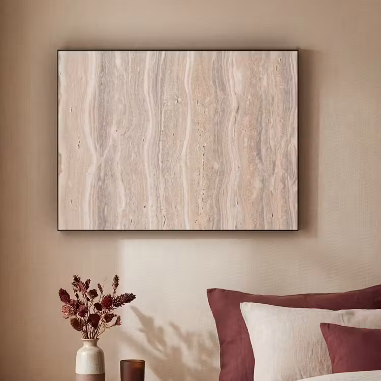Steen - Patroon - Textuur - Natuurlijk - Beige Textielframe zwart klein -sfeer1