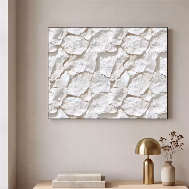 Structuur - Rots - Wit Textielframe zwart klein 947 -sfeer2