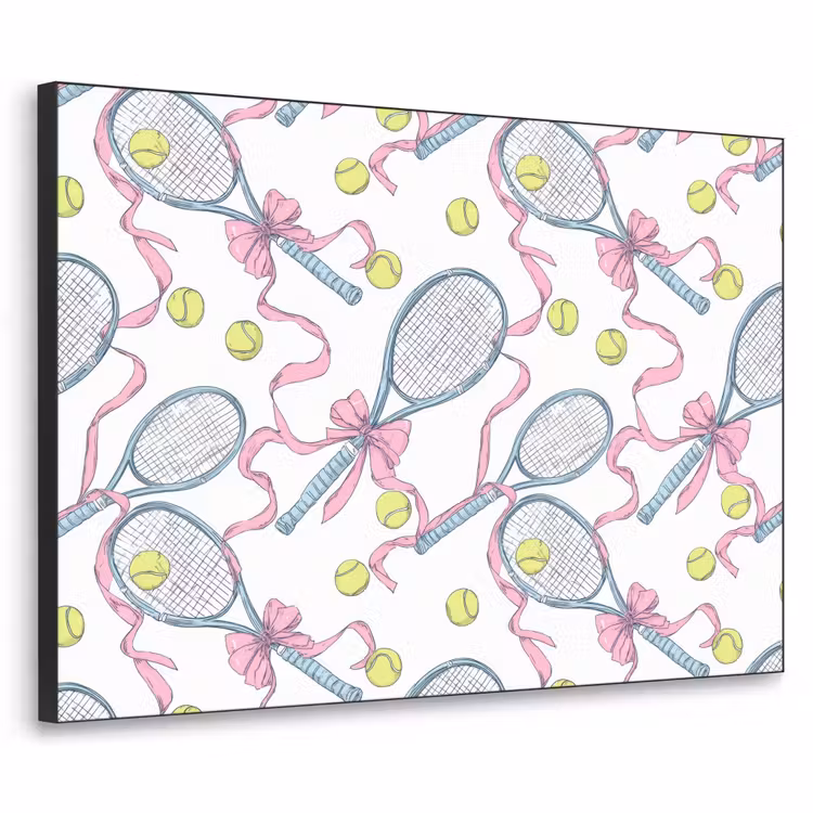 Tennis - Strikken - Kleurrijk Textielframe zwart klein 947 -3d