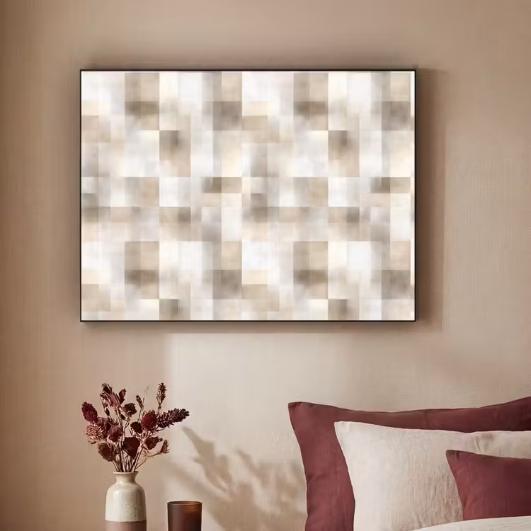 Textuur - Linnen - Beige Textielframe zwart klein 947 -sfeer1