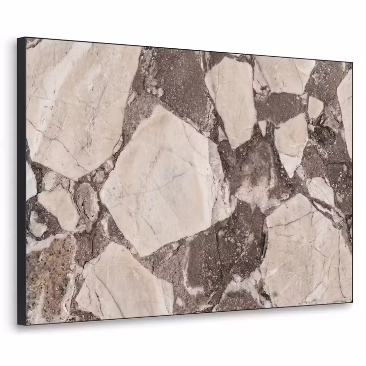 Textuur - Marmer - Abstract - Beige - Bruin Textielframe zwart klein -3d