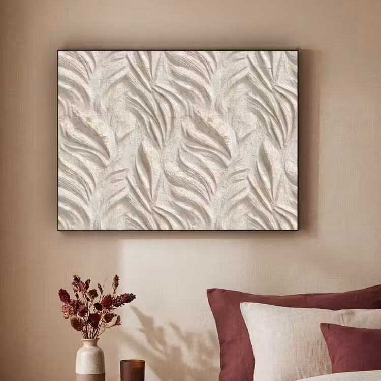 Textuur - Reliëf - Beige Textielframe zwart klein 947 -sfeer1
