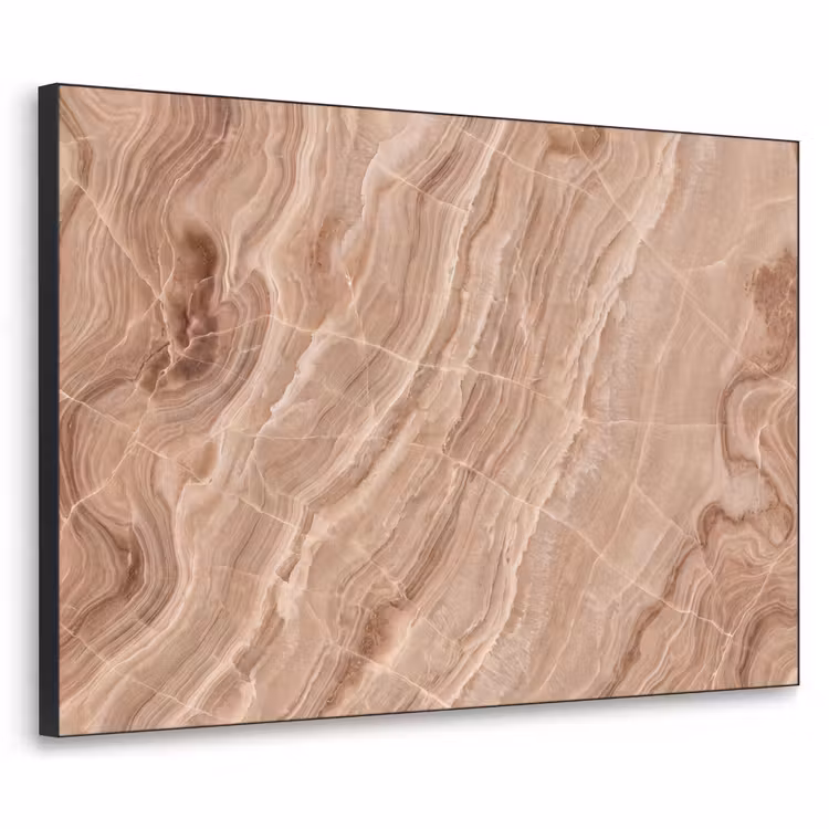 Textuur - Golvend - Abstract - Warm - Bruin Textielframe zwart klein -3d
