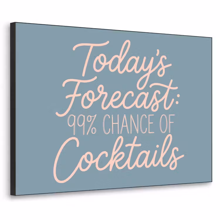 Today's Forecast - Cocktails - Blauw Textielframe zwart klein -3d