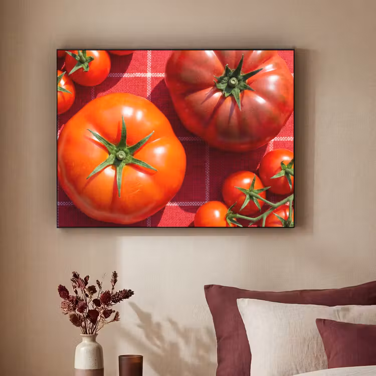 Art Frame - Tomato - Red - Food - Tomaat - Rood - Eten Textielframe zwart klein
