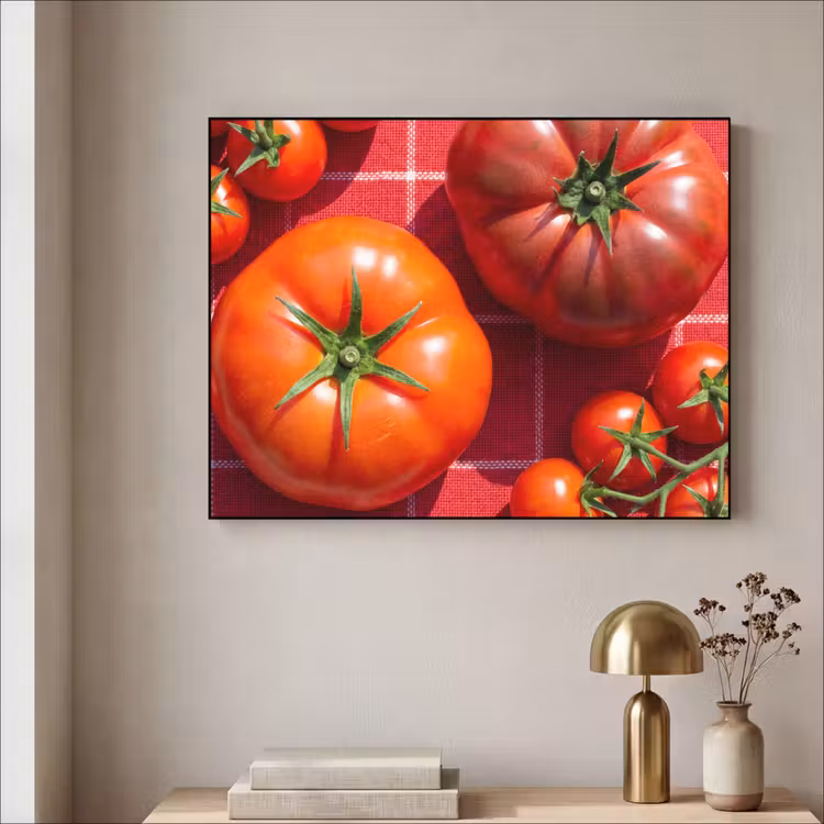 Art Frame - Tomato - Red - Food - Tomaat - Rood - Eten Textielframe zwart klein