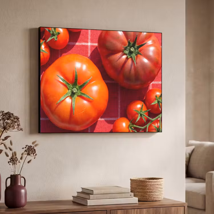 Art Frame - Tomato - Red - Food - Tomaat - Rood - Eten Textielframe zwart klein