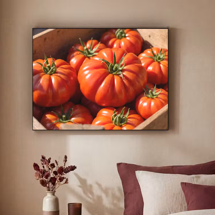 Art Frame - Tomato - Wooden - Crate - Tomaat - Houten - Kist Textielframe zwart klein